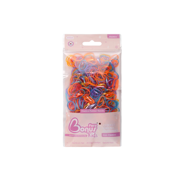 Bonus Kids Rubber Bands Hair Elastics, 500 Count, Hel-006