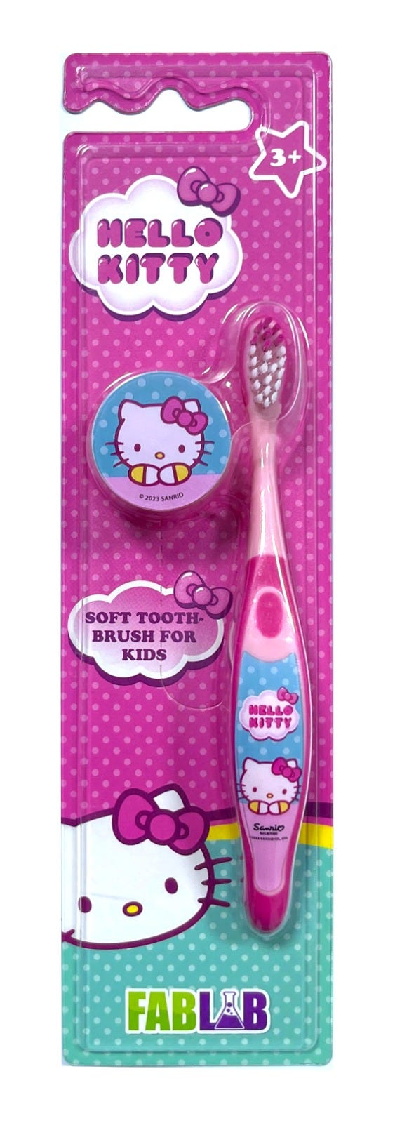 Fablab Hello Kitty Soft Toothbrush for Children, Single Pack