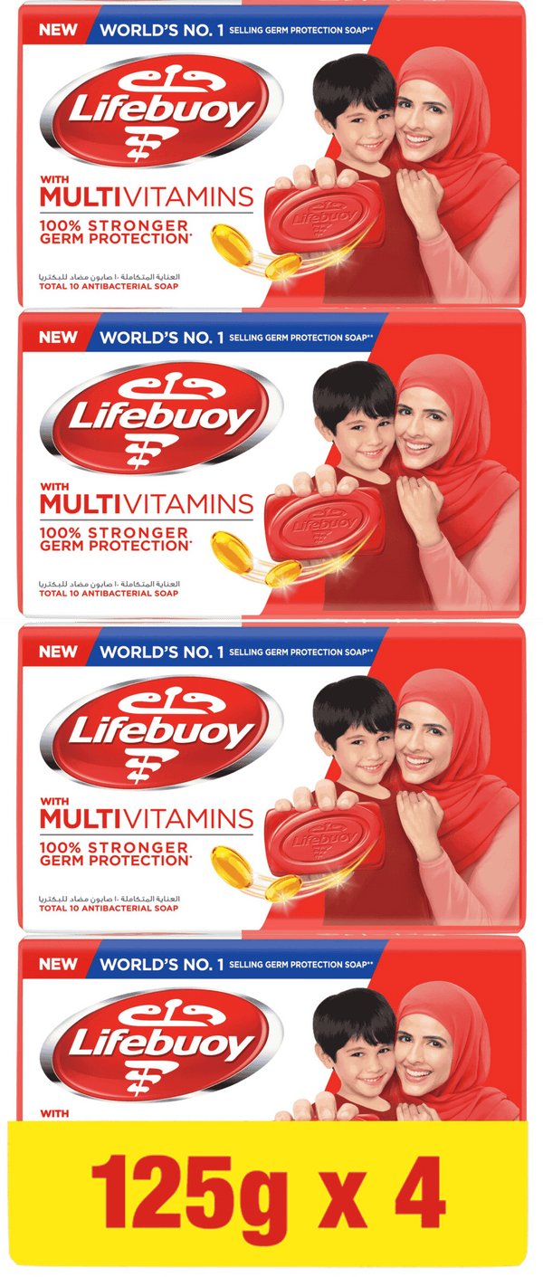 Lifebuoy Total 10 Antibacterial Bar Soap Multivitamin Formula 125 g x 4