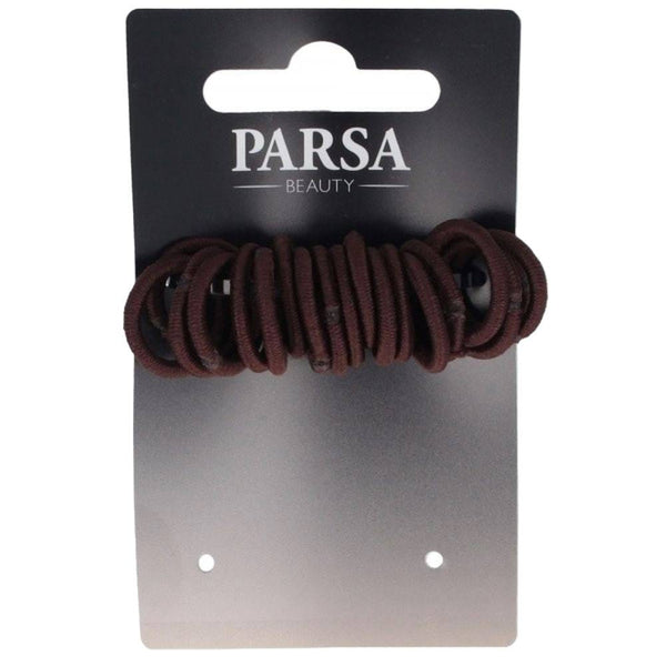 Parsa Beauty Pony-O Mini Brown Hairbands, 18 Pieces