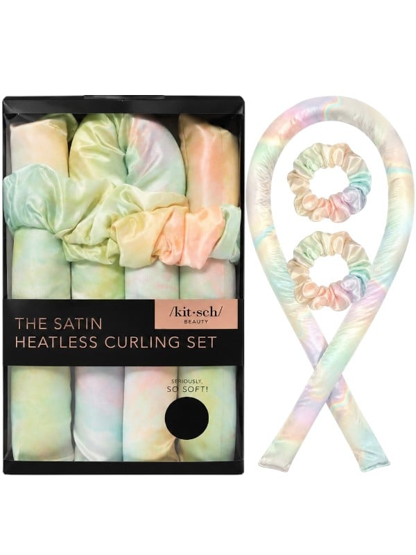 Kitsch Heatless Curling Set Satin Wand and Hair Ties Assorted Colors