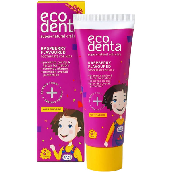 Ecodenta Raspberry Kids Toothpaste with Sodium Fluoride, 75ml