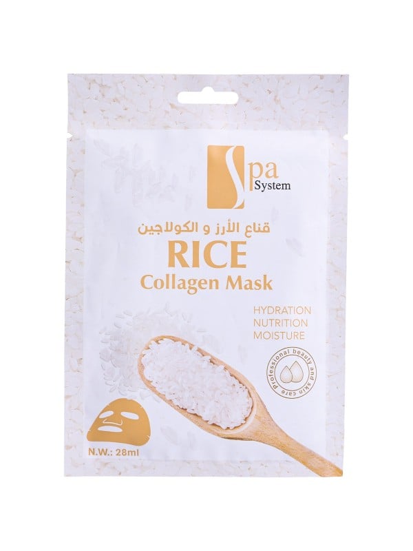 Spa System Rice & Collagen Facial Mask for Hydrating Skin, 28ml