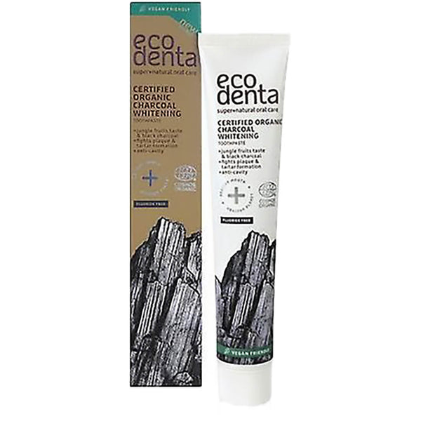 Ecodenta Organic Charcoal Toothpaste Brightening Peppermint Superfruit 75ml