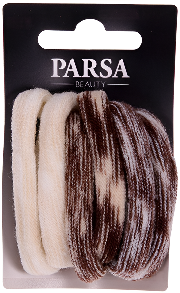 Parsa Pony-O Hair Ties Brown Mix Soft Plait Holders, 6 Pieces
