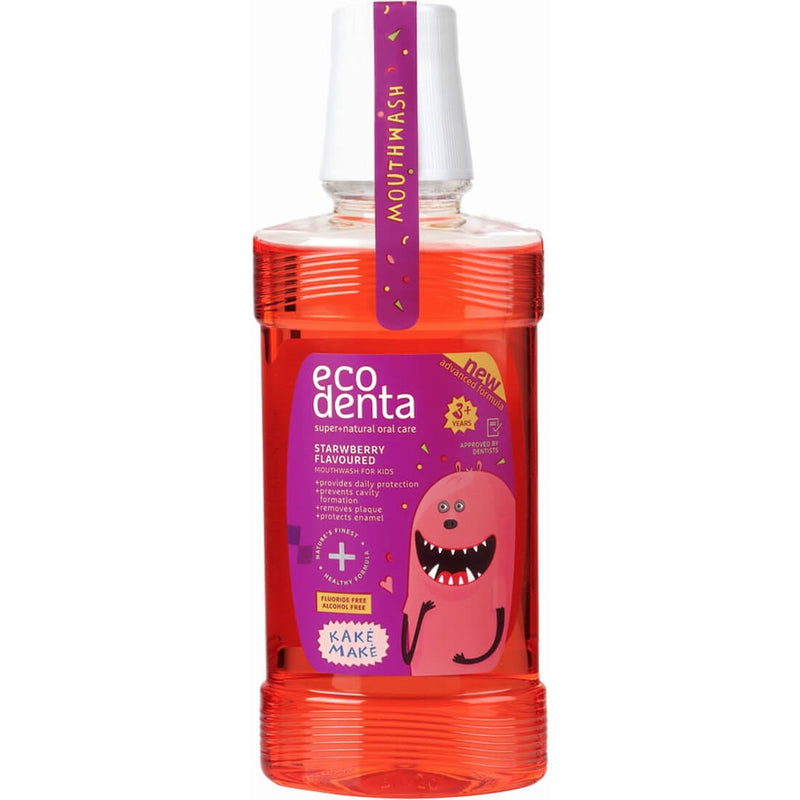 Ecodenta Strawberry Kids Mouthwash, Xylitol and Aloe, 3+ Years, 250ml
