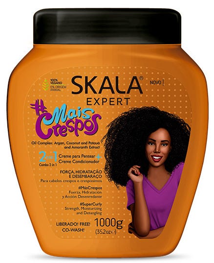 Skala Super Curly Hair Treatment Conditioning Cream Leave-In and Co-Wash Argan Coconut Oil 1000 g
