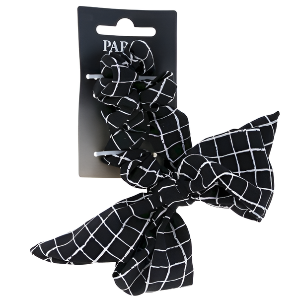 Parsa Scrunchie with Skinny Scarf White/Black, 1 Pc