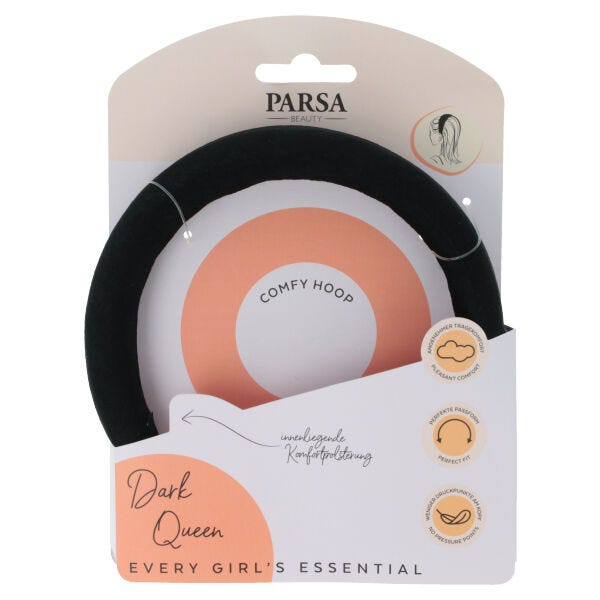 Parsa Comfy Hoop Dark Queen Satin Hairband Black 1 Pc