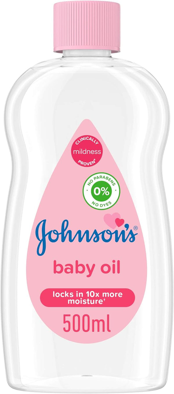 Johnson's Baby Oil, Moisturizing Skin Oil for Baby Massage, 500ml