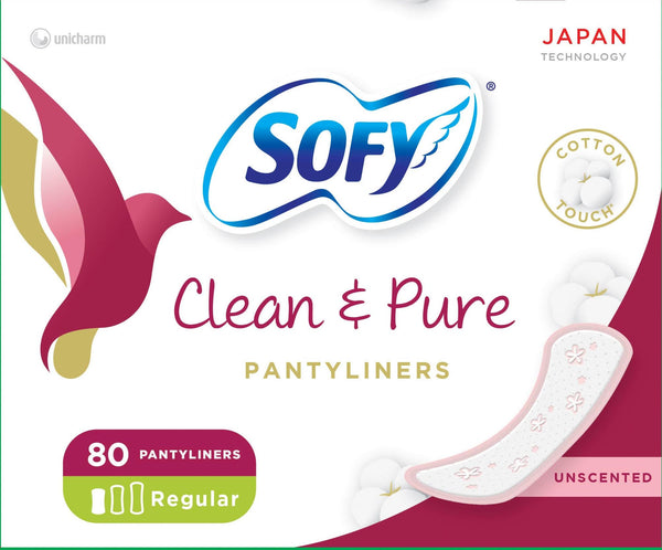 Sofy Clean & Pure Daily Pantyliners Unscented Regular 80 Pieces
