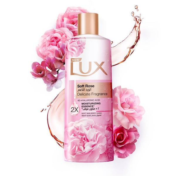 LUX Soft Rose Fragranced Body Wash Gel with Almond Oil, Glycerin and Myrrh Extract, 500ml