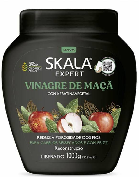 Skala Apple Keratin Hair Treatment Cream, Apple Cider Vinegar & Hyaluronic Acid, 1000 ml