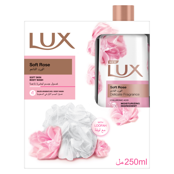 LUX Soft Rose Body Wash Gel with Hyaluronic Acid and Glycerine, 250ml