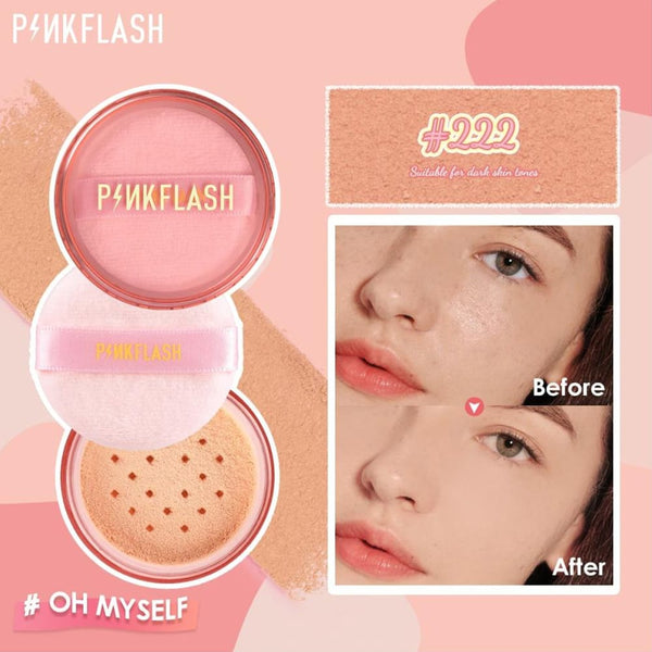 Pink Flash Translucent Loose Powder Soft Matte Shine Control Shade 222, 6g