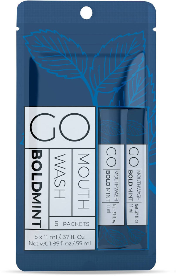 GO Bold Mint Mouthwash Pods Travel Pack, Fresh Mint, 5 Pieces