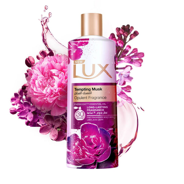 Lux Opulent Fragrance Body Wash Gel, EverScent Essential Oil, Tempting Musk, 500ml