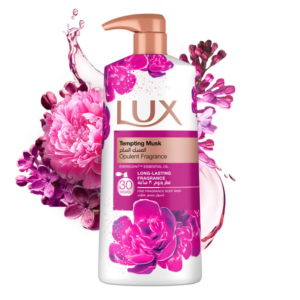 Lux Opulent Fragrance Body Wash Gel with Musk and Peony, Tempting Musk, 700ml