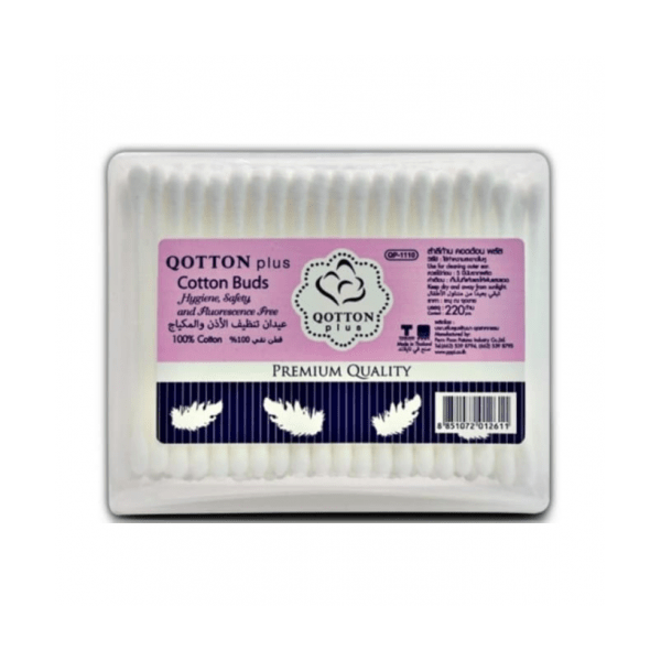 Cotton Plus Double-Ended Cotton Swabs for Ear Care and Makeup, Natural Cotton