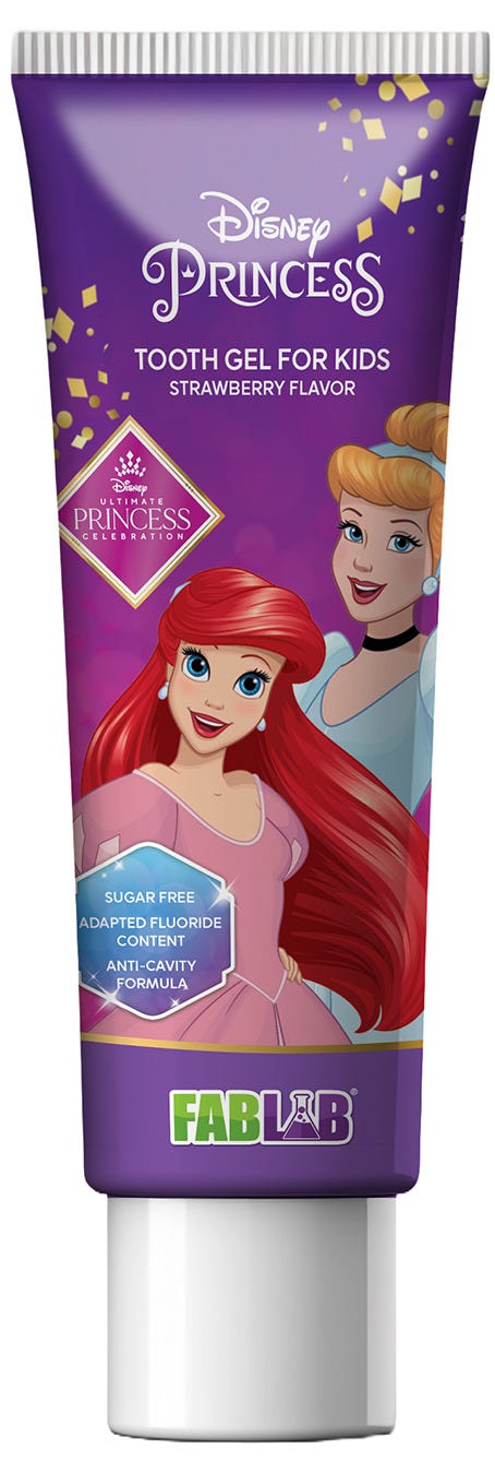 Fablab Princess Tooth Gel Strawberry Flavor Fluoride Formula 75 ml