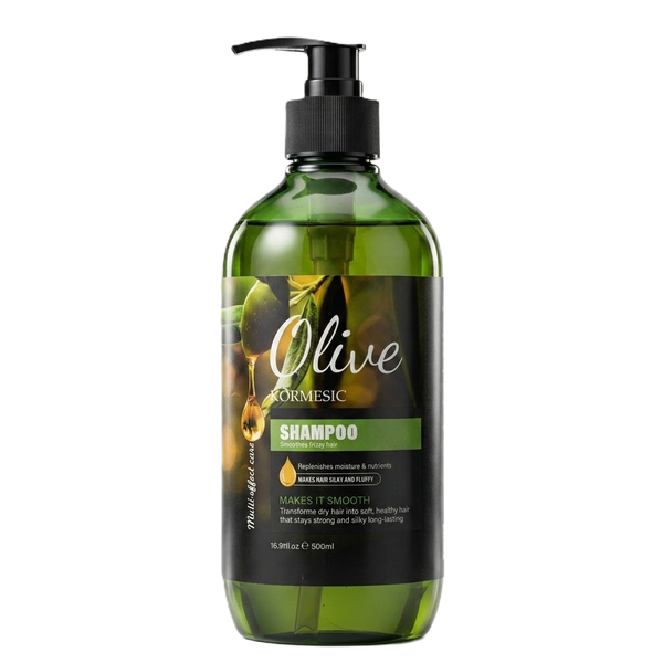 Kormesic Olive Shampoo Nourishing Smoothing Hair Cleanser with Olive Oil 500 ml