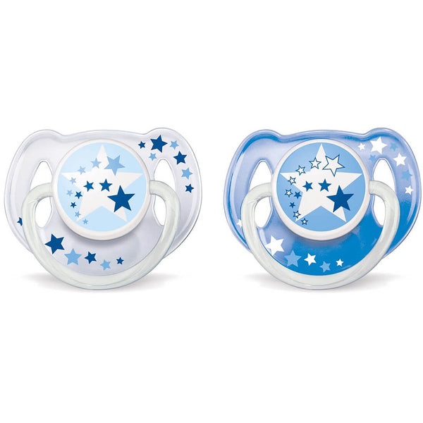 Philips Avent Classic Night Time Pacifiers, Glow In The Dark Handle, Orthodontic Silicone, 2 Pack