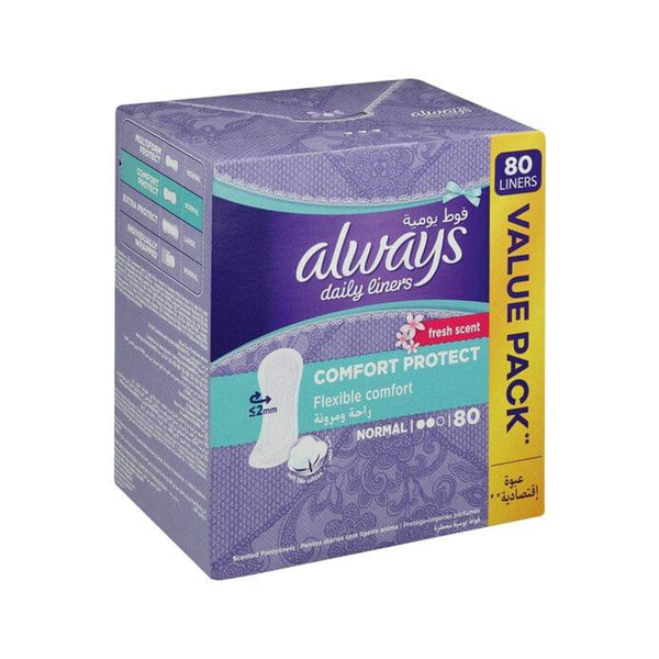 Always Daily Liners Normal Fresh Scent Thin Discreet 80 Pads