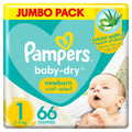 Pampers Baby-Dry Aloe Vera Taped Diapers Size 1, 2-5kg, Jumbo Pack, 66 Diapers