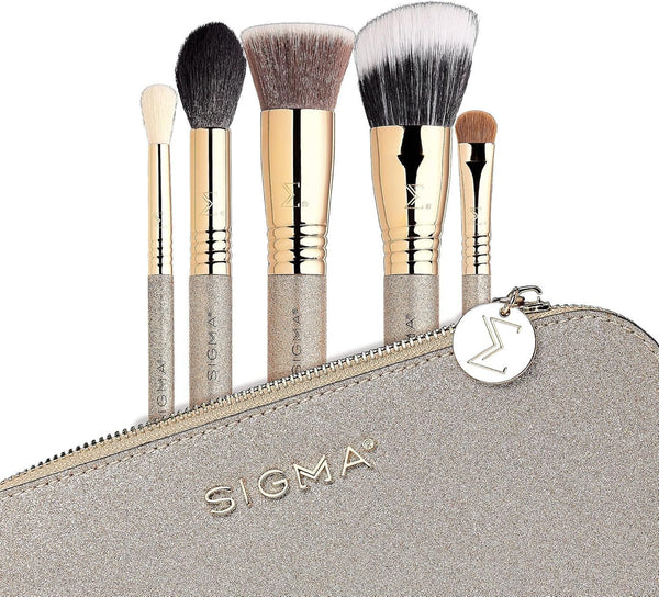 Sigma Beauty Radiant Glow Makeup Brush Set, 3-Piece Face Brush Collection
