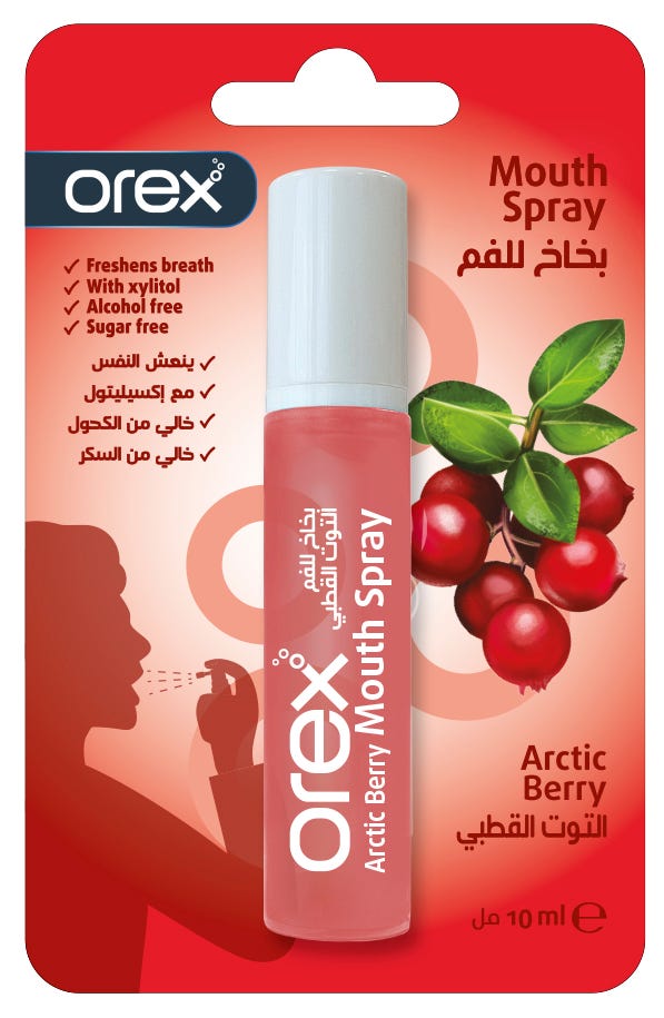 Orex Arctic Berry Mouth Spray with Xylitol, Alcohol-Free, Sugar-Free, 10 ml