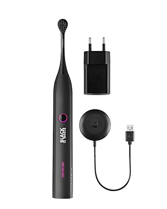 Curaprox Black Is White Hydrosonic Sonic Toothbrush 3 Power Levels IPX7