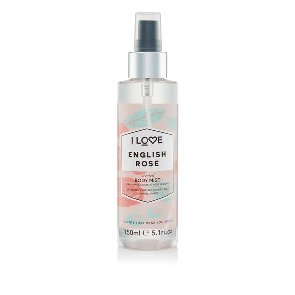 I Love Body Mist Floral Fragrance with Natural Fruit Extracts English Rose