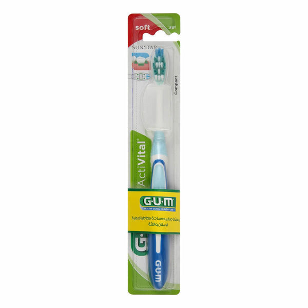 GUM Activital Soft Toothbrush Compact Design Soft Nylon Bristles
