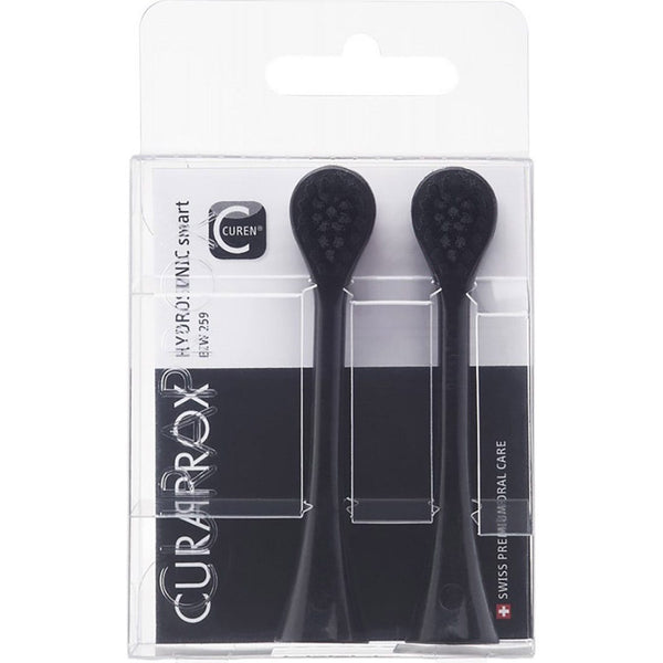 Curaprox Black Is White Hydrosonic Brush Heads Carbon Curen Filaments 2-Pack