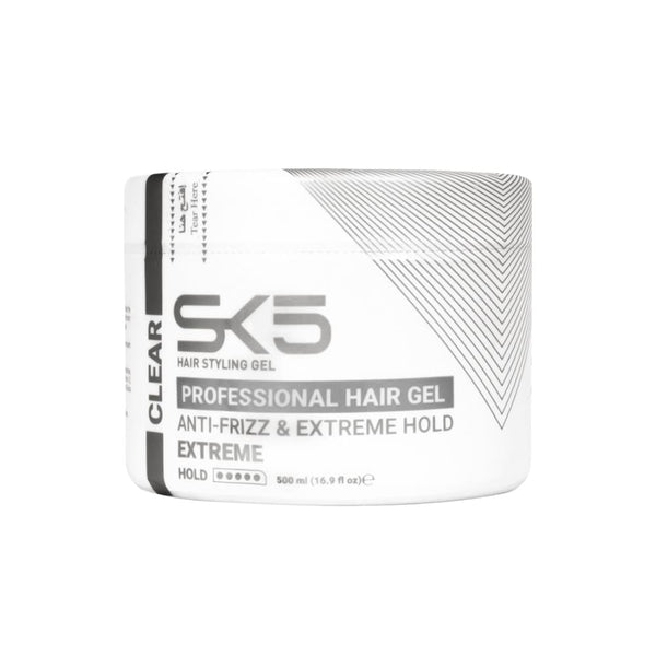 SK5 Professional Extreme Hold Clear Hair Gel Natural Finish 500ml