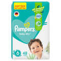 Pampers Baby-Dry Taped Diapers Aloe Vera Lotion Size 6, 13+ kg, 48 Count