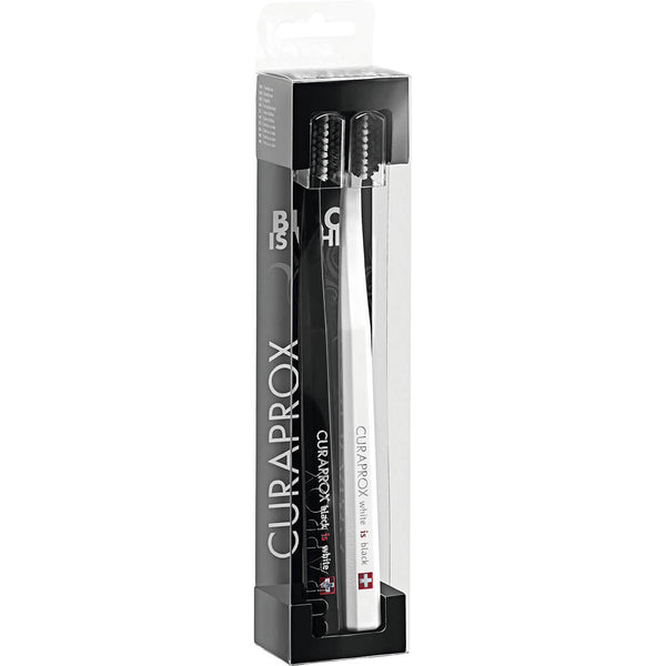 Curaprox Black Is White Toothbrush Duo Pack Ultrasoft Curen Filaments Black and White 2 Pieces