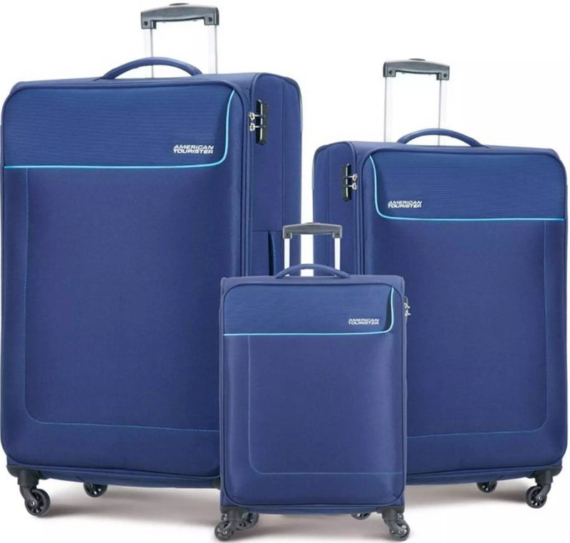 American Tourister Jamaica Spinner Luggage Set TSA Lock Expandable Navy Blue 58+69+80 cm 3 Pieces