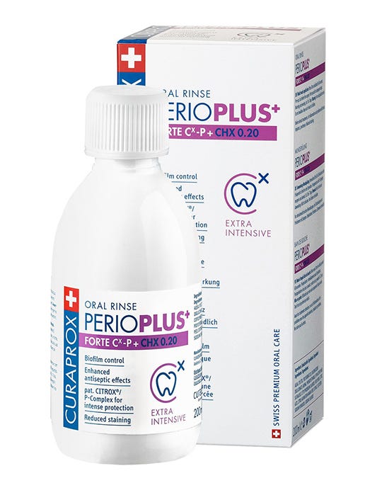 Curaprox Perio Plus Forte Mouthwash 0.20% Chlorhexidine Citrox Polylysine 200ml