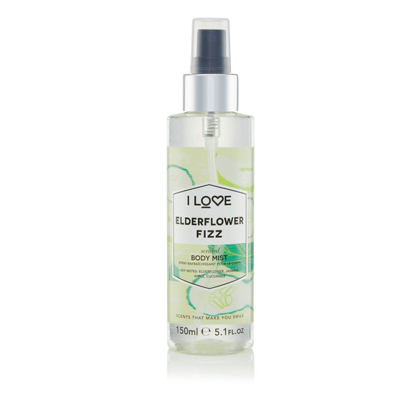 I Love Elderflower Fizz Body Mist Floral Fragrance Pro-Vitamin B5 150 ml