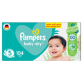 Pampers Baby-Dry Taped Diapers Aloe Vera Lotion Size 5, 11-16kg, Mega Box, 104 Diapers