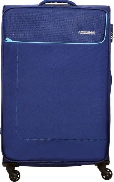 American Tourister Jamaica Spinner Suitcase Expandable TSA Lock Navy Blue 80 cm