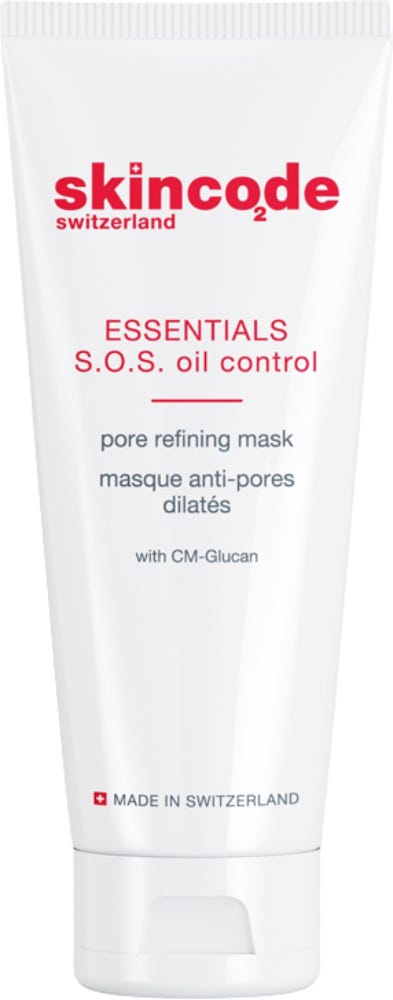 Skin Code S.O.S. Oil Control Pore Refining Face Mask, White Clay, 75ml