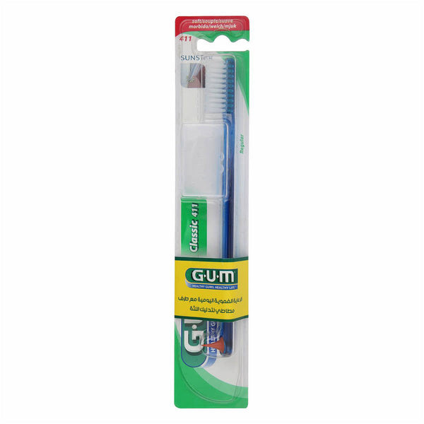 GUM Soft Adult Toothbrush, 4-Row Design, Soft Nylon Bristles, Normal