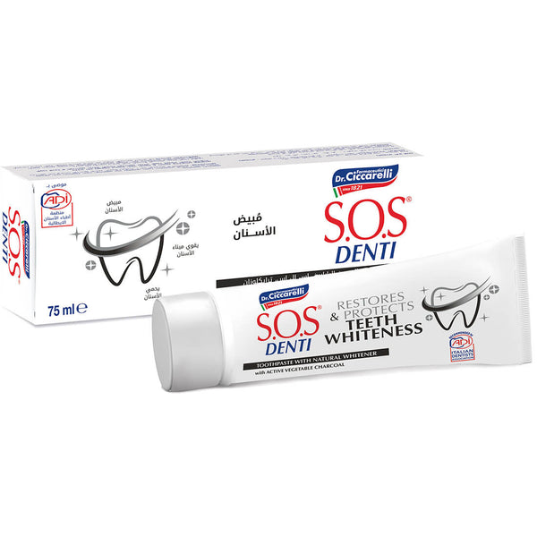 S.O.S. Denti Teeth Brightening Toothpaste with Vegetable Charcoal 75 Ml