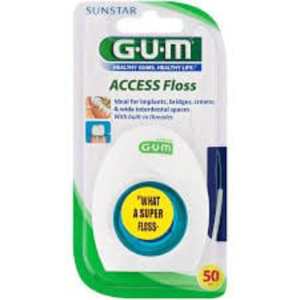 GUM Access Floss Dental Floss 50 m for Implants, Bridges and Crowns