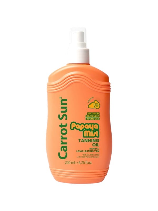 Carrot Sun Papaya Tanning Oil Spray with Tyrosine, Papaya and Almond Oils, 200ml