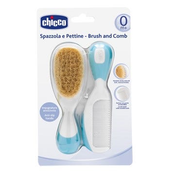 Chicco Baby Hair Brush and Comb Grooming Kit Light Blue 1 Pc