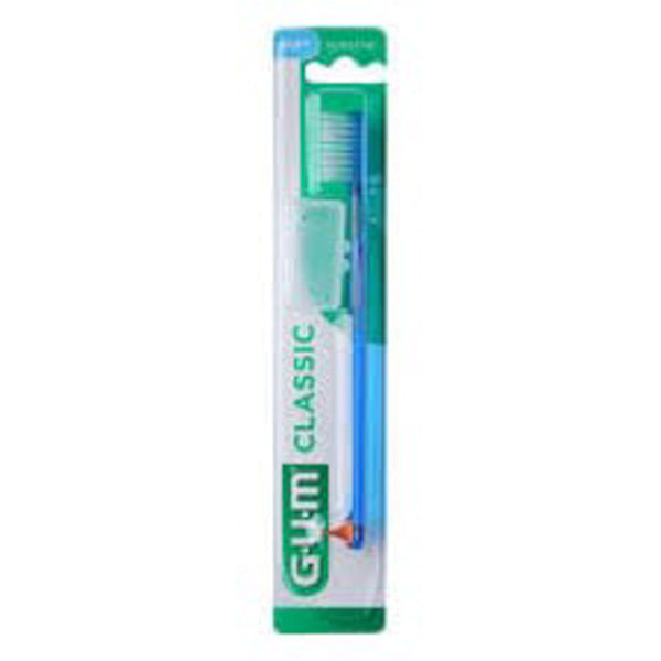 GUM Classic Compact Soft Bristle Toothbrush, 4-Row Design