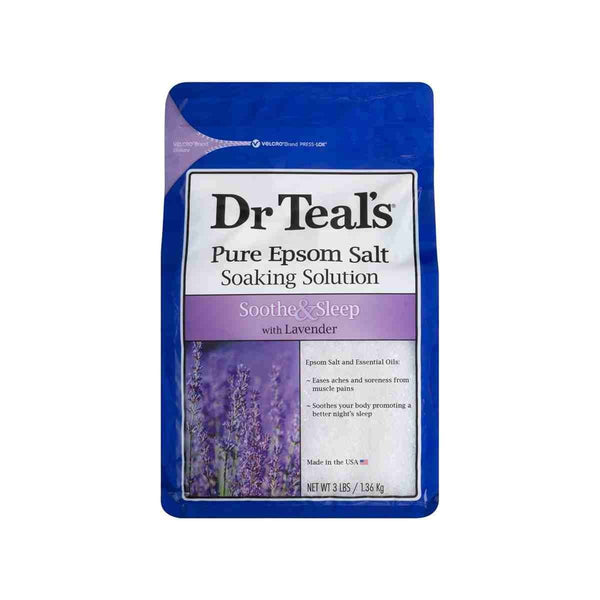 Dr Teal's Epsom Bath Salt Soak Lavender Scent Magnesium Sulfate 1.36 kg